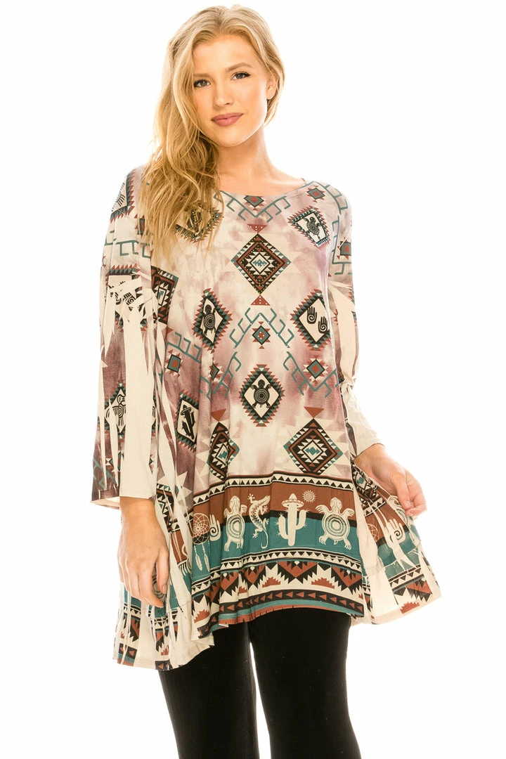 Jostar HIT Bottom Layered Top 3/4 Sleeve Sublimation ,Plus Size-326HT-QXU1-R-U176