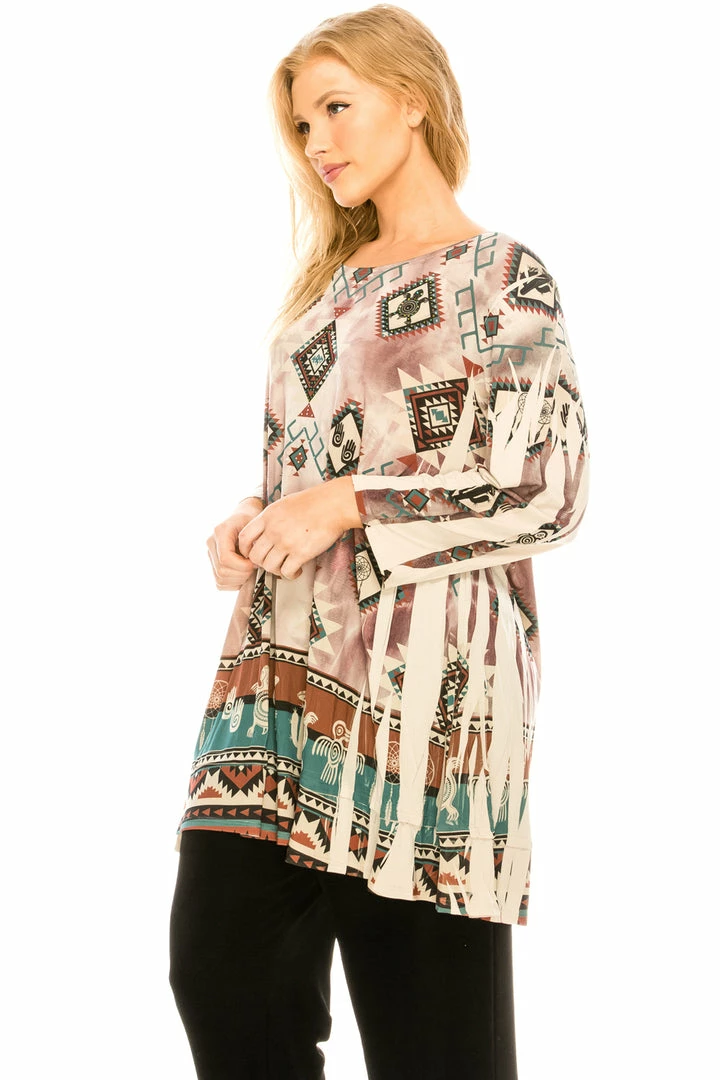 Jostar HIT Bottom Layered Top 3/4 Sleeve Sublimation ,Plus Size-326HT-QXU1-R-U176