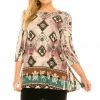 Jostar Women's Slub HIT Bottom Layered Top 3/4 Sleeve Sublimation Rhinestone-326HT-QRU1-R-U176 Quarter Sleeves