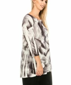 Jostar Women's Slub HIT Bottom Layered Top 3/4 Sleeve Sublimation Rhinestone-326HT-QRU1-R-U177 Tops