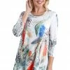 Jostar Women's Slub HIT Bottom Layered Top 3/4 Sleeve Sublimation Rhinestone-326HT-QRU1-R-U181 Quarter Sleeves