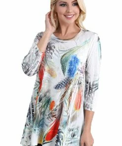 Jostar Women's Slub HIT Bottom Layered Top 3/4 Sleeve Sublimation Rhinestone-326HT-QRU1-R-U181 Quarter Sleeves
