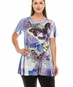 Jostar Women's HIT Slub Bottom Layered Top Short Sleeve Sublimation Rhinestone, 326HT-SU-R-U072
