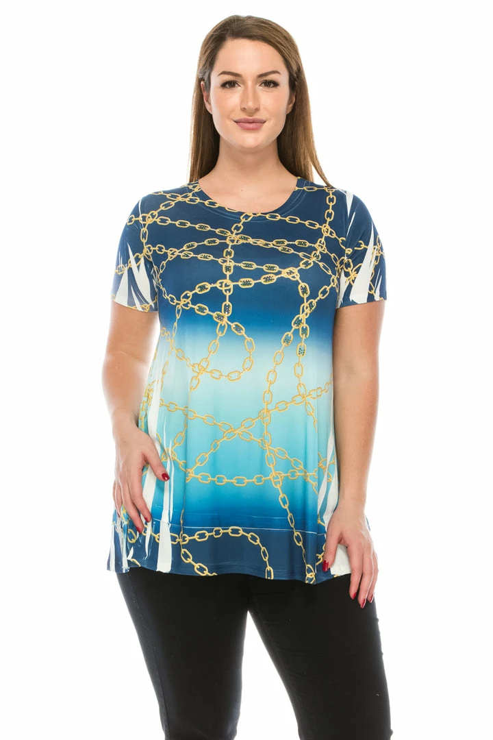 Jostar Women's HIT Slub Bottom Layered Top Short Sleeve Sublimation Rhinestone-326HT-SRU1-R-U133