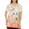Tops Jostar Women's HIT Slub Bottom Layered Top Short Sleeve Sublimation Rhinestone-326HT-SRU1-R-U134