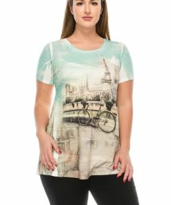 Jostar Women's HIT Slub Bottom Layered Top Short Sleeve Sublimation Rhinestone-326HT-SRU1-R-U138 Short Sleeves