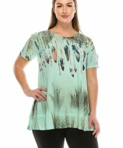 Jostar Women's HIT Slub Bottom Layered Top Short Sleeve Sublimation Rhinestone-326HT-SRU1-R-U156 Tops