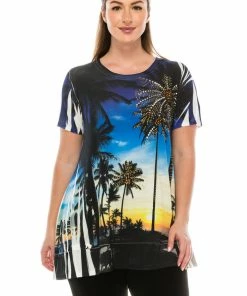 Jostar Women's HIT Slub Bottom Layered Top Short Sleeve Sublimation Rhinestone-326HT-SRU1-R-U714