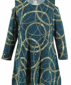 Jostar GL Vented Cold Shoulder Top 3/4 Sleeve Print-337GL-QRP1-G008 Quarter Sleeves