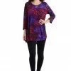 Tops Jostar Women's Stretchy Round Nk Band Tunic Top Quarter Sleeve Print, 345BN-QXP-W001