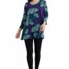 Jostar Women's Stretchy Round Nk Band Tunic Top Quarter Sleeve Print, 345BN-QXP-W076