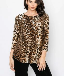 Tops Jostar Women's Stretchy Rounded Bottom Tunic Top Quarter Sleeve Print Plus, 346BN-QXP1-W757