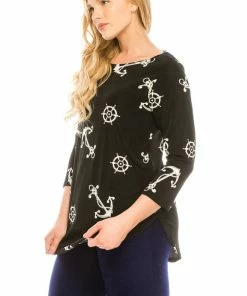 Tops Jostar Women's Stretchy Rounded Bottom Tunic TopQuarter Sleeve Print Plus, 346BN-QXP-W981