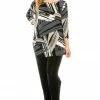 Jostar Women's Stretchy Rounded Bottom Tunic Top Quarter Sleeve Print, 346BN-QP-W037 Quarter Sleeves