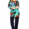 Quarter Sleeves Jostar Women's Stretchy Rounded Bottom Tunic Top Quarter Sleeve Print, 346BN-QP-W081