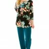 Jostar Women's Stretchy Rounded Bottom Tunic Top Quarter Sleeve Print-346BN-QRP1-W189