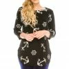 Quarter Sleeves Jostar Women's Stretchy Rounded Bottom Tunic Top Quarter Sleeve Print-346BN-QRP1-W981