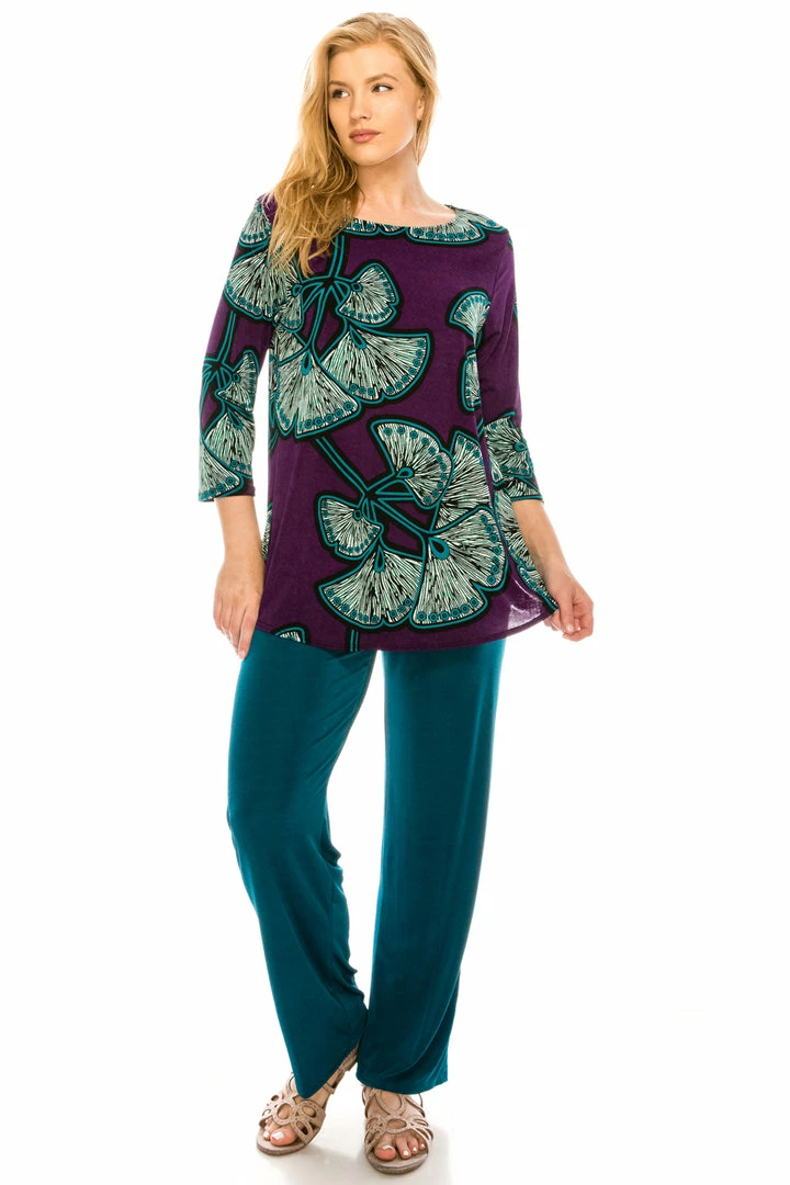 Jostar Women's Stretchy Rounded Bottom Tunic TopQuarter Sleeve Print Plus, 346BN-QXP-W076