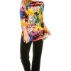 Jostar Women's Stretchy Rounded Bottom Tunic TopQuarter Sleeve Print Plus, 346BN-QXP-W169
