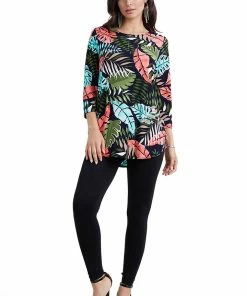 Tops Jostar Women's Stretchy Rounded Bottom Tunic TopQuarter Sleeve Print Plus, 346BN-QXP-W212