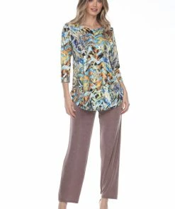 Jostar HIT Rounded Bottom Tunic Top Quarter Sleeve Print-346HT-QRP1-F020 Quarter Sleeves
