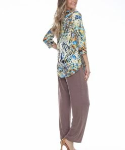 Jostar HIT Rounded Bottom Tunic Top Quarter Sleeve Print-346HT-QRP1-F020 Quarter Sleeves