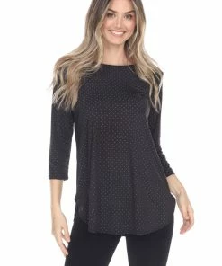 Jostar Quarter Sleeves HIT Rounded Bottom Tunic Top Quarter Sleeve Print-346HT-QRP1-G015