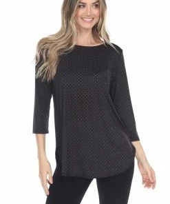Jostar Quarter Sleeves HIT Rounded Bottom Tunic Top Quarter Sleeve Print-346HT-QRP1-G015