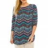 Jostar HIT Rounded Bottom Tunic Top Quarter Sleeve Print-346HT-QRP1-W191