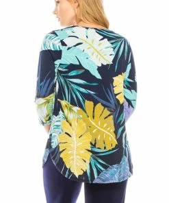 Jostar Online Jostar Women's HIT Rounded Bottom Tunic TopQuarter Sleeve Print Plus, 346HT-QXP1-W200 Tops