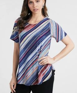 Tops Jostar Women's HIT Rounded Bottom Tunic Top Short Sleeve Print, 346HT-SXP1-W205