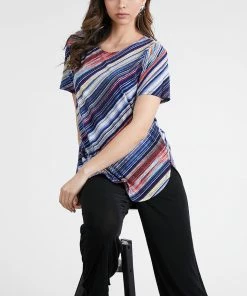 Tops Jostar Women's HIT Rounded Bottom Tunic Top Short Sleeve Print, 346HT-SXP1-W205