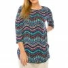 Jostar HIT Rounded Bottom Tunic Top Quarter Sleeve Print-346HT-QRP1-W191