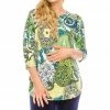 Jostar HIT Rounded Bottom Tunic Top Quarter Sleeve Print-346HT-QRP1-W199 Quarter Sleeves