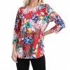 Jostar Women's HIT Rounded Bottom Tunic Top Quarter Sleeve Print-346HT-QRP1-W221 Quarter Sleeves