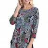Jostar Women's HIT Rounded Bottom Tunic Top Quarter Sleeve Print-346HT-QRP1-W222