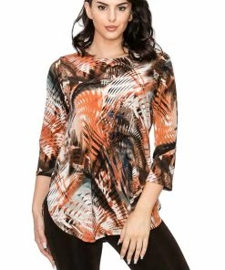 Quarter Sleeves Jostar Women's HIT Rounded Bottom Tunic Top Quarter Sleeve Print-346HT-QRP1-W228