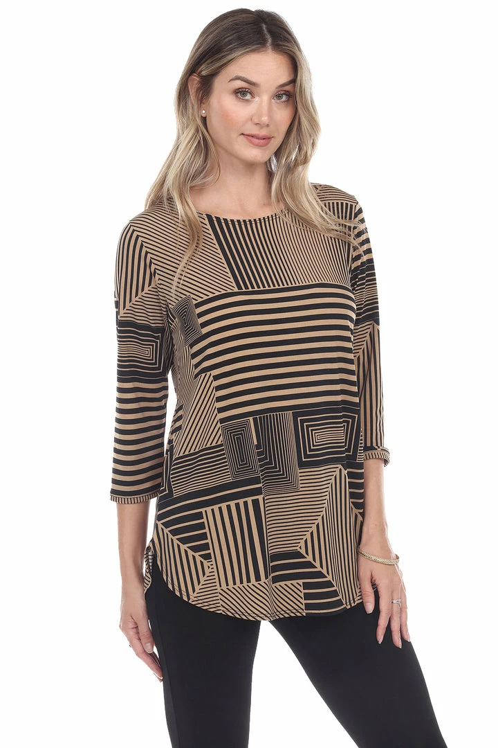 Jostar Women's HIT Rounded Bottom Tunic Top Quarter Sleeve Print-346HT-QRP1-W911