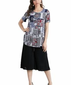 Jostar Women's HIT Rounded Bottom Tunic Top Short Sleeve Print-346HT-SRP1-W192 Short Sleeves
