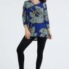 Jostar Women's Stretchy V-Nk Binding Tunic Top Quarter Sleeve Print-347BN-QXP1-W076