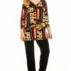 Jostar Women's Stretchy V-Nk Binding Tunic Top Quarter Sleeve Print-347BN-QRP1-W186