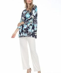 Jostar Online Quarter Sleeves Jostar Women's Hit V-Neck Binding Tunic Top Quarter Sleeve Print-347HT-QRP1-W251