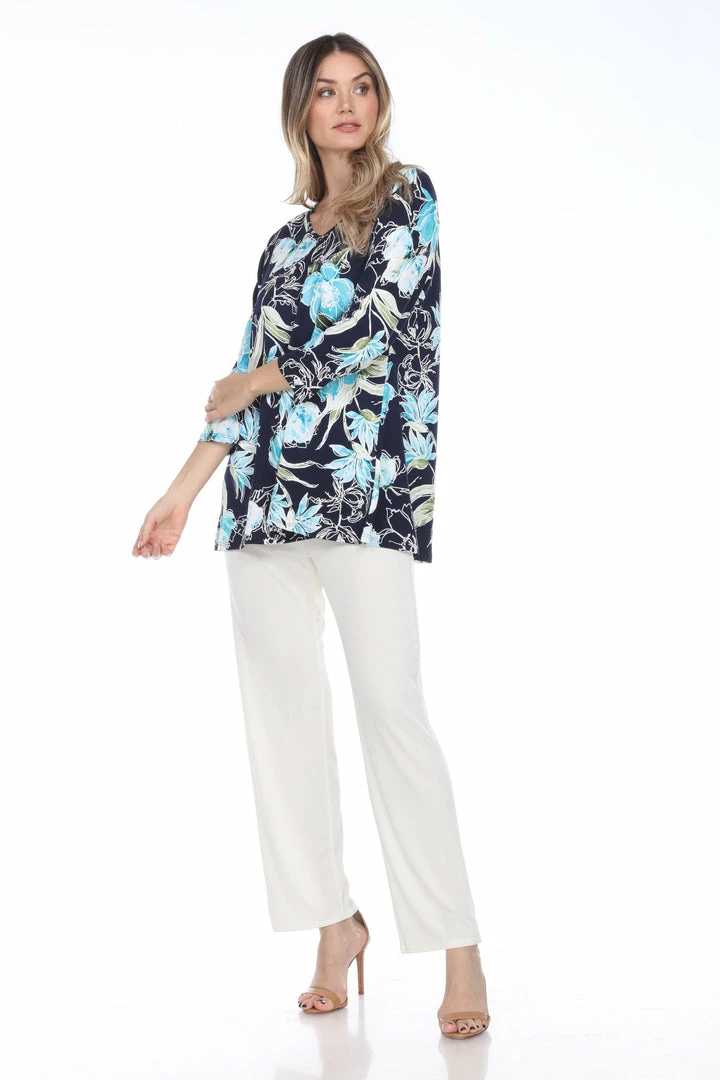 Jostar Online Quarter Sleeves Jostar Women's Hit V-Neck Binding Tunic Top Quarter Sleeve Print-347HT-QRP1-W251