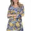 Jostar Online Quarter Sleeves Jostar Women's Hit V-Neck Binding Tunic Top Quarter Sleeve Print-347HT-QRP1-W261