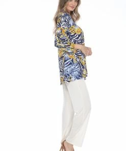 Jostar Online Quarter Sleeves Jostar Women's Hit V-Neck Binding Tunic Top Quarter Sleeve Print-347HT-QRP1-W261