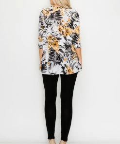 Jostar Online Quarter Sleeves Jostar Women's Hit V-Neck Binding Tunic Top Quarter Sleeve Print-347HT-QRP1-W977