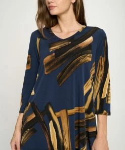 Jostar Online Jostar Women's HIT V-Neck Binding Top Half Sleeve Print-347HT-QRP1-W315 Quarter Sleeves