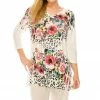 Jostar Women's HIT V-Nk Binding Tunic Top Quarter Sleeve Sublimation Plus, 347HT-QXU-R-U182 Plus Size