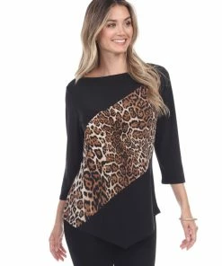 Jostar HIT Center Drop Top Quarter Sleeve Contrast Print-350HT-QRP1-C Tops