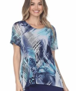 Jostar Short Sleeves Mesh Romance Double Layer Top-353MR-SRP1-C-W254